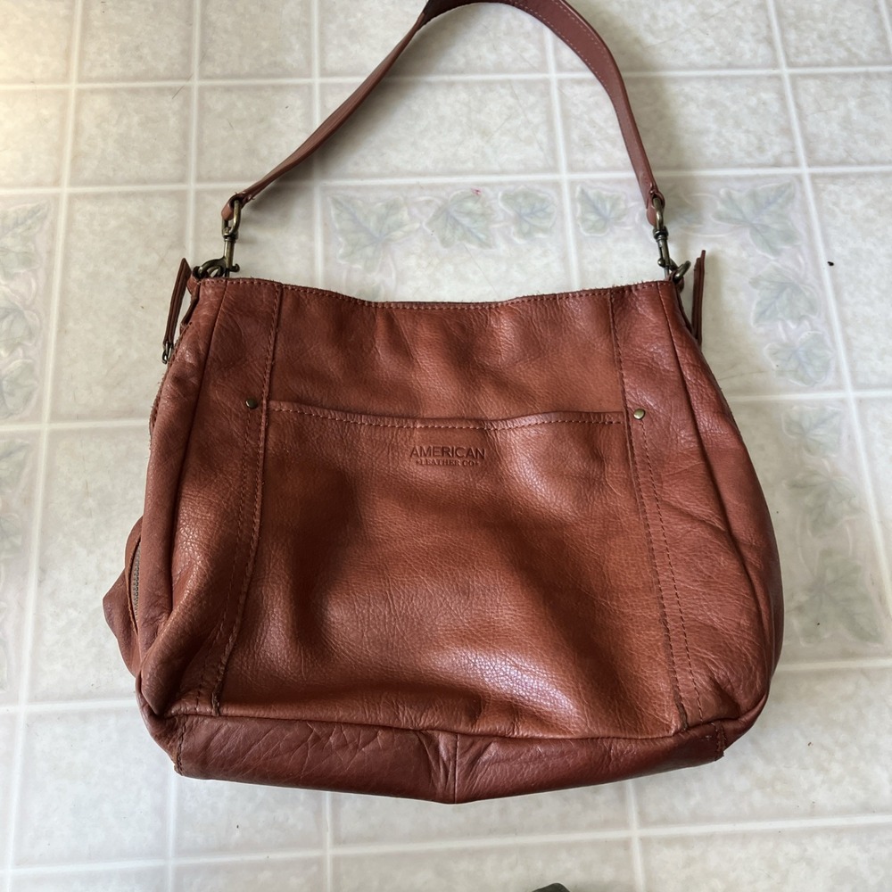 American Leather Co Brown Shoulder Bag One Handle minimalist Hippie boho